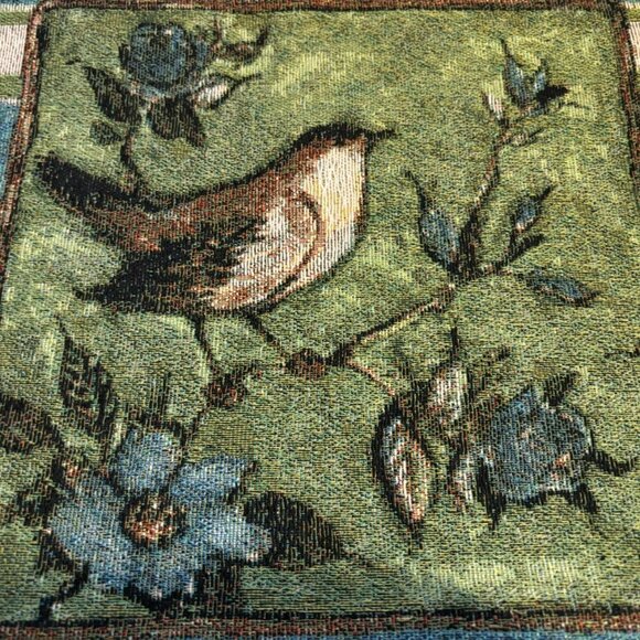 Set Of 4 Vtg Floral & Bird Tapestry Placemats Reversible - Picture 2 of 5